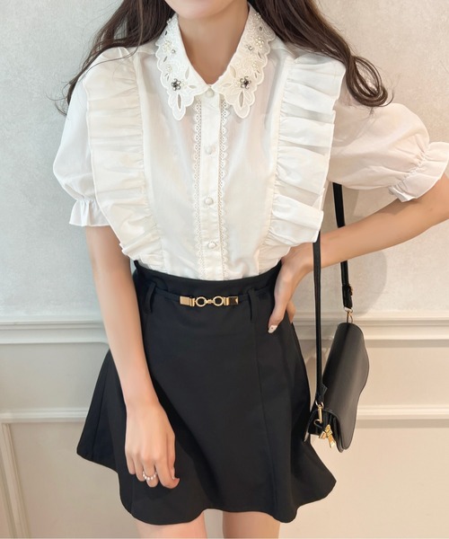 apres jour(アプレジュール)の「刺繍襟ブラウス【ZOZOTOWN限定アイテム】(シャツ/ブラウス・レディース・ブラック/オフホワイト/ラベンダー/ライトピンク・X-LARGE/フリー)」の2枚目の写真
