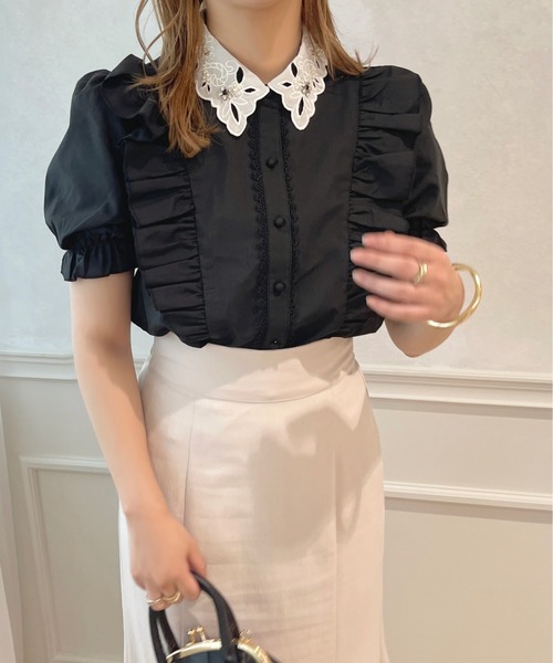 apres jour(アプレジュール)の「刺繍襟ブラウス【ZOZOTOWN限定アイテム】(シャツ/ブラウス・レディース・ブラック/オフホワイト/ラベンダー/ライトピンク・X-LARGE/フリー)」の15枚目の写真