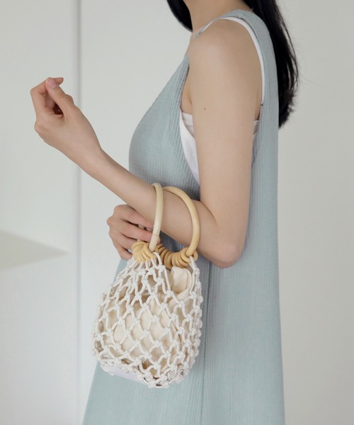 UNE MANSION（ユヌマンション）の「マクラメミニバッグ（ハンドバッグ・レディース・ブラウン/アイボリー・ONE SIZE）」の14枚目の写真