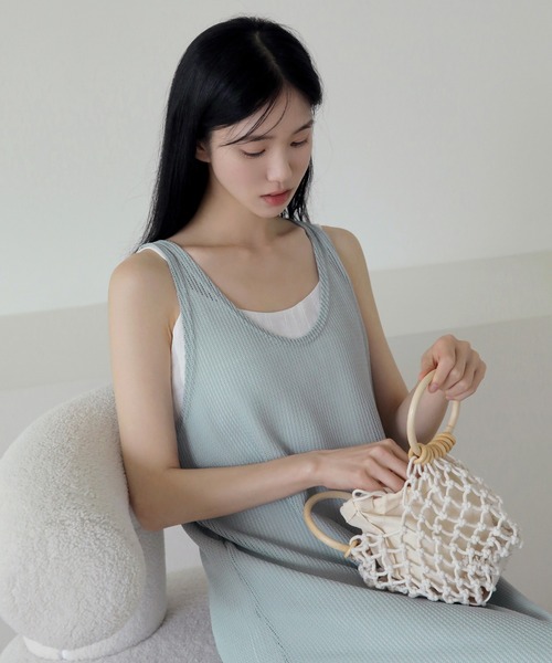 UNE MANSION（ユヌマンション）の「マクラメミニバッグ（ハンドバッグ・レディース・ブラウン/アイボリー・ONE SIZE）」の8枚目の写真