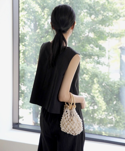 UNE MANSION（ユヌマンション）の「マクラメミニバッグ（ハンドバッグ・レディース・ブラウン/アイボリー・ONE SIZE）」の10枚目の写真