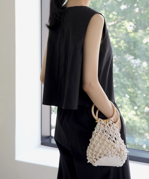 UNE MANSION（ユヌマンション）の「マクラメミニバッグ（ハンドバッグ・レディース・ブラウン/アイボリー・ONE SIZE）」の15枚目の写真