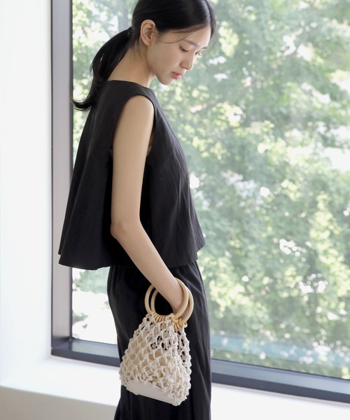 UNE MANSION（ユヌマンション）の「マクラメミニバッグ（ハンドバッグ・レディース・ブラウン/アイボリー・ONE SIZE）」の7枚目の写真