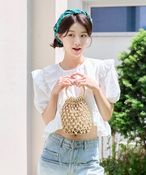 UNE MANSION（ユヌマンション）の「マクラメミニバッグ（ハンドバッグ・レディース・ブラウン/アイボリー・ONE SIZE）」の21枚目の写真