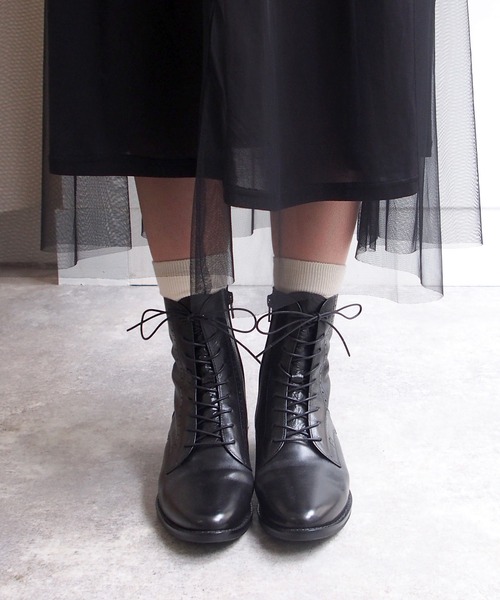 apres（アプレ）の「レースアップブーツ　-3750313（ブーツ・レディース・ブラック/ダークブラウン/ブラウン・23.5cm/23.0cm/24.0cm/22.5cm/25.0cm/24.5cm）」の2枚目の写真