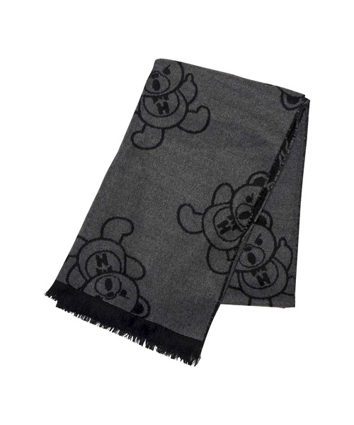 HYSTERIC GLAMOUR(ヒステリックグラマー)の「HYSTERIC BEAR ストール(バンダナ/スカーフ・レディース・グレー/レッド・FREE)」の4枚目の写真