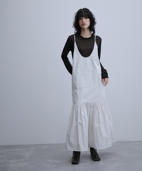 美品　ADAM ET ROPE ティアードドロストワンピース　洗える　キャミ付 美品 ADAM ET ROPE ティアードドロストワンピース キャミワンピ