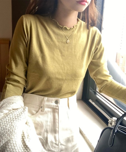 LAUIR(ラウアー)の「メローデザインニットトップス(ニット/セーター・レディース・ブラック/ホワイト/クリーム/グレイッシュベージュ/レッド/ブルー/グリーン系その他/モカ・FREE)」の13枚目の写真