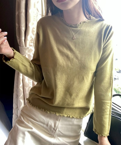 LAUIR(ラウアー)の「メローデザインニットトップス(ニット/セーター・レディース・ブラック/ホワイト/クリーム/グレイッシュベージュ/レッド/ブルー/グリーン系その他/モカ・FREE)」の14枚目の写真