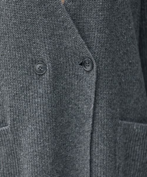 Munich（ミューニック）の「片畦編みニットグレンチェックドッキングコート（ノーカラーコート・レディース・グレー/ブラック・FREE）」の17枚目の写真