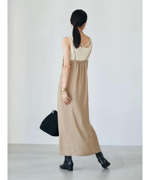 earth music&ecology（アースミュージックアンドエコロジー）の「スリットドットキャミワンピース（ワンピース・レディース・ドット/ブラック系その他5・FREE）」の20枚目の写真