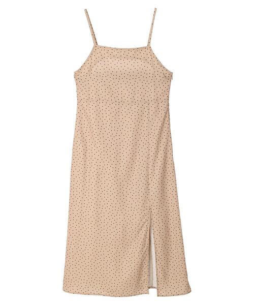 earth music&ecology（アースミュージックアンドエコロジー）の「スリットドットキャミワンピース（ワンピース・レディース・ドット/ブラック系その他5・FREE）」の4枚目の写真