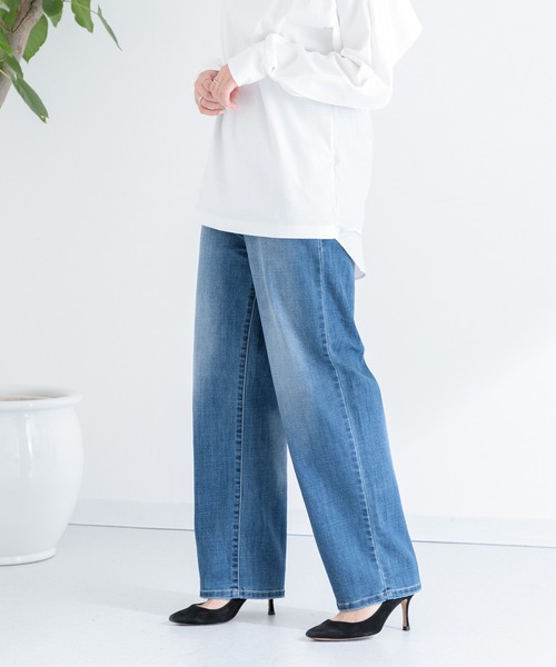 Paradise Picnic（パラダイスピクニック）の「CYAN ワークPKTハイウエストワイトパンツ（デニムパンツ・レディース・ネイビー/ブルー・FREE）」の15枚目の写真