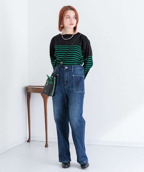 Paradise Picnic（パラダイスピクニック）の「CYAN ワークPKTハイウエストワイトパンツ（デニムパンツ・レディース・ネイビー/ブルー・FREE）」の11枚目の写真