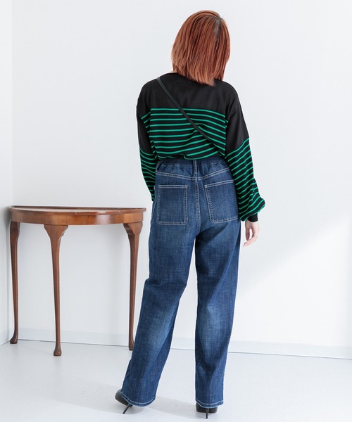 Paradise Picnic（パラダイスピクニック）の「CYAN ワークPKTハイウエストワイトパンツ（デニムパンツ・レディース・ネイビー/ブルー・FREE）」の19枚目の写真