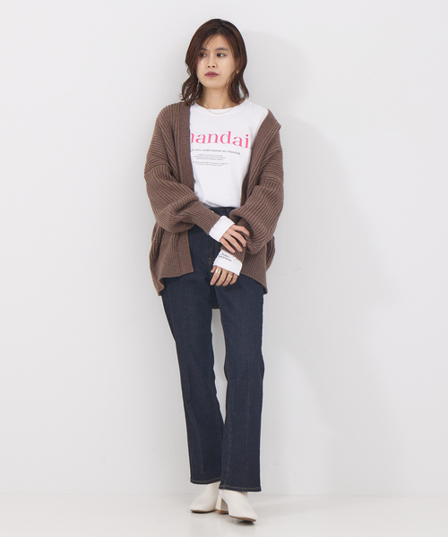 Rouge vif Anna(ルージュヴィフアンナ)の「フロント&袖口ロゴロンT(Tシャツ/カットソー・レディース・チャコールグレー/ピンク・フリー)」の5枚目の写真