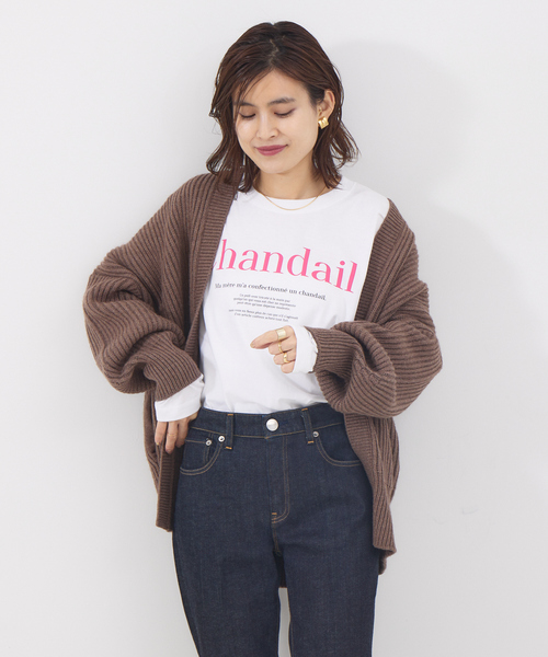 Rouge vif Anna(ルージュヴィフアンナ)の「フロント&袖口ロゴロンT(Tシャツ/カットソー・レディース・チャコールグレー/ピンク・フリー)」の11枚目の写真