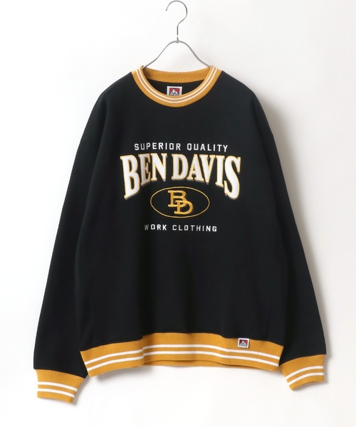 BEN DAVIS(ベンデイビス)の「BEN DAVIS/ベンデイビス リブライン カレッジワッペン刺繍 裏起毛 ビッグシルエット スウェットトレーナー(スウェット・レディース・ブラック/ダークグリーン/ネイビー/オートミール・M/L/XL)」の11枚目の写真