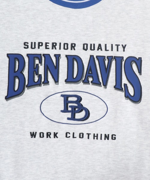 BEN DAVIS(ベンデイビス)の「BEN DAVIS/ベンデイビス リブライン カレッジワッペン刺繍 裏起毛 ビッグシルエット スウェットトレーナー(スウェット・レディース・ブラック/ダークグリーン/ネイビー/オートミール・M/L/XL)」の17枚目の写真