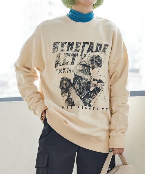 PBLIM（ページボーイリム）の「PAGEBOYLIM/ヴィンテージロックスウェット（スウェット・レディース・チャコールグレー/クリーム・MEDIUM/LARGE）」の16枚目の写真