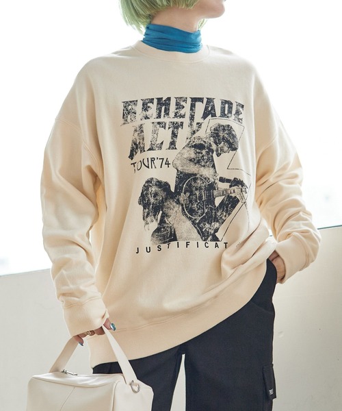 PBLIM（ページボーイリム）の「PAGEBOYLIM/ヴィンテージロックスウェット（スウェット・レディース・チャコールグレー/クリーム・MEDIUM/LARGE）」の21枚目の写真