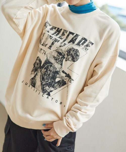 PBLIM（ページボーイリム）の「PAGEBOYLIM/ヴィンテージロックスウェット（スウェット・レディース・チャコールグレー/クリーム・MEDIUM/LARGE）」の12枚目の写真