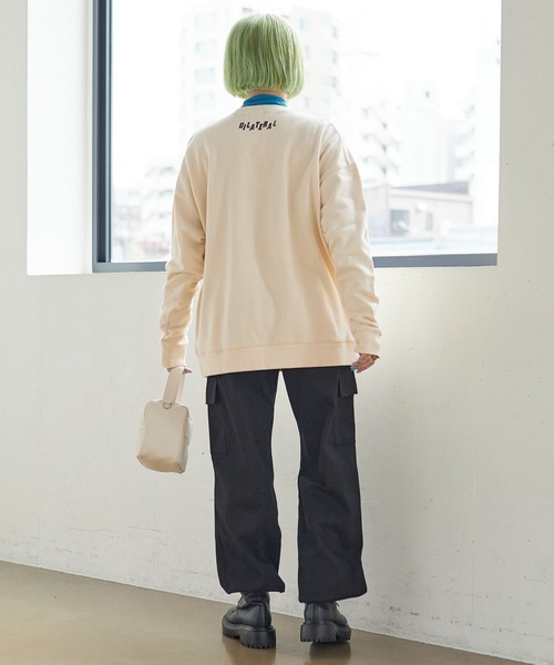 PBLIM（ページボーイリム）の「PAGEBOYLIM/ヴィンテージロックスウェット（スウェット・レディース・チャコールグレー/クリーム・MEDIUM/LARGE）」の4枚目の写真