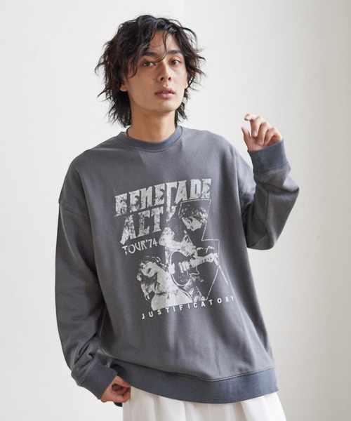 PBLIM（ページボーイリム）の「PAGEBOYLIM/ヴィンテージロックスウェット（スウェット・レディース・チャコールグレー/クリーム・MEDIUM/LARGE）」の17枚目の写真