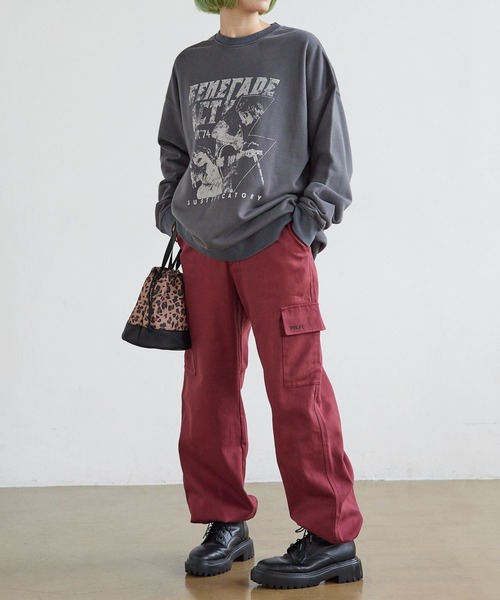 PBLIM（ページボーイリム）の「PAGEBOYLIM/ヴィンテージロックスウェット（スウェット・レディース・チャコールグレー/クリーム・MEDIUM/LARGE）」の14枚目の写真