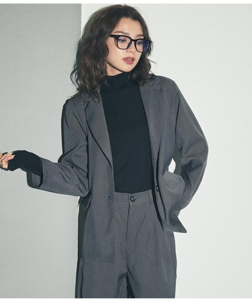 ANAP（アナップ）の「オーバーサイズジャケット×スラックスセットアップ（セットアップ・レディース・ブラック/ダークグレー/ブラウン・FREE）」の12枚目の写真