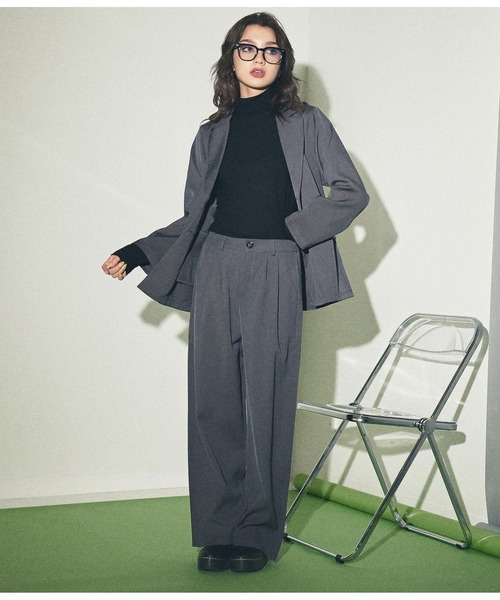 ANAP（アナップ）の「オーバーサイズジャケット×スラックスセットアップ（セットアップ・レディース・ブラック/ダークグレー/ブラウン・FREE）」の16枚目の写真