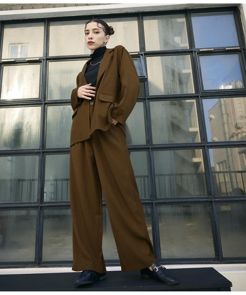 ANAP（アナップ）の「オーバーサイズジャケット×スラックスセットアップ（セットアップ・レディース・ブラック/ダークグレー/ブラウン・FREE）」の7枚目の写真