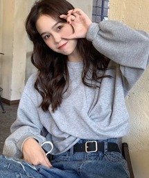meJane | クロップド丈ボリュームスリーブプルオーバー(Tシャツ/カットソー)
