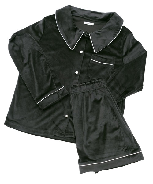 Dita（ディータ）の「ゆるてろパールシャギー襟付き ルームウェア（ルームウェア/パジャマ・レディース・シャンパン/ブラック/スモークピンク/オリーブ・FREE）」の10枚目の写真