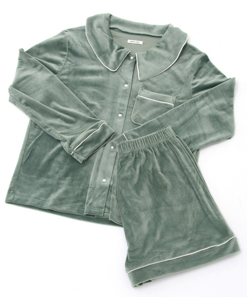 Dita（ディータ）の「ゆるてろパールシャギー襟付き ルームウェア（ルームウェア/パジャマ・レディース・シャンパン/ブラック/スモークピンク/オリーブ・FREE）」の16枚目の写真