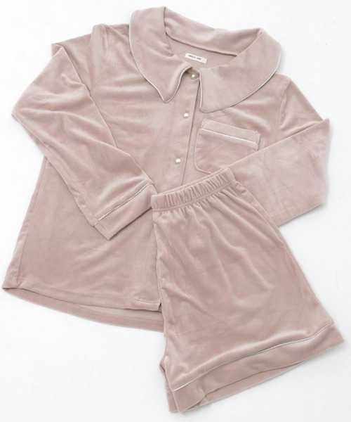 Dita（ディータ）の「ゆるてろパールシャギー襟付き ルームウェア（ルームウェア/パジャマ・レディース・シャンパン/ブラック/スモークピンク/オリーブ・FREE）」の22枚目の写真