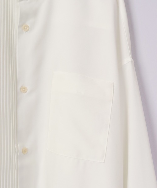 SUGGESTION(サジェッション)の「SUGGESTION ピンタック ドッキング アシメワイドシャツ(シャツ/ブラウス・メンズ・ブラック/ホワイト・M/L)」の5枚目の写真