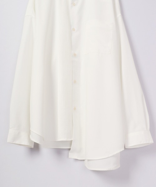 SUGGESTION(サジェッション)の「SUGGESTION ピンタック ドッキング アシメワイドシャツ(シャツ/ブラウス・メンズ・ブラック/ホワイト・M/L)」の3枚目の写真