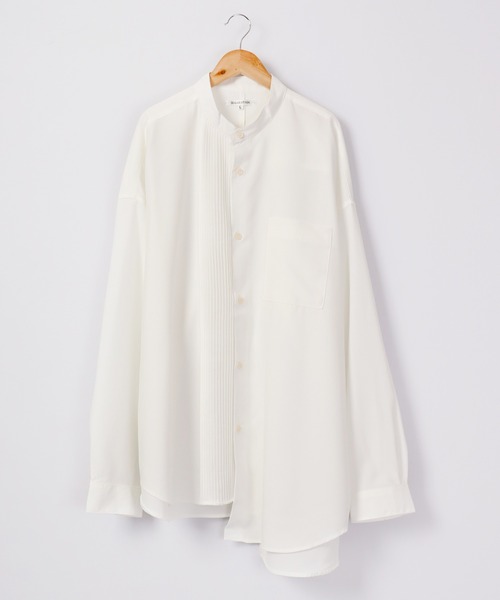 SUGGESTION(サジェッション)の「SUGGESTION ピンタック ドッキング アシメワイドシャツ(シャツ/ブラウス・メンズ・ブラック/ホワイト・M/L)」の10枚目の写真