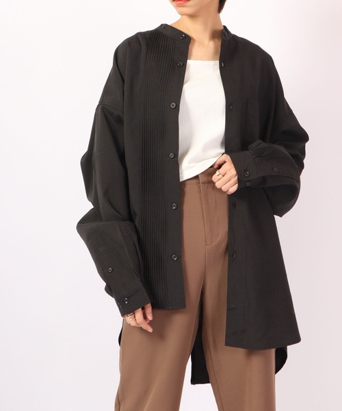 SUGGESTION(サジェッション)の「SUGGESTION ピンタック ドッキング アシメワイドシャツ(シャツ/ブラウス・メンズ・ブラック/ホワイト・M/L)」の21枚目の写真
