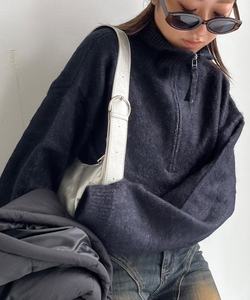 エイプ ハーフジップ モヘアニット mystic】ハーフZIPモヘアライクニット | OUTLET(アウトレット