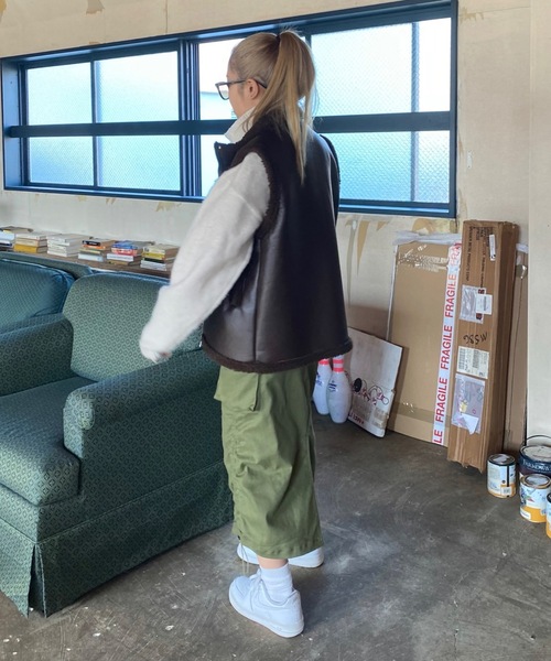 SHAGGIE（シャギー）の「モヘアライクハーフジップオーバーニット（ニット/セーター・レディース・ナチュラル/ブラック/ピンク/ネイビー・FREE）」の12枚目の写真