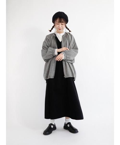 Samansa Mos2（サマンサ モスモス）の「コーデュロイ前後着ジャンパースカート（ジャンパースカート・レディース・ブラック/ベージュ/ブラウン/グリーン・ﾌﾘ-）」の7枚目の写真