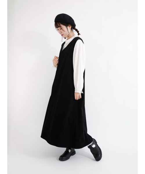 Samansa Mos2（サマンサ モスモス）の「コーデュロイ前後着ジャンパースカート（ジャンパースカート・レディース・ブラック/ベージュ/ブラウン/グリーン・ﾌﾘ-）」の9枚目の写真