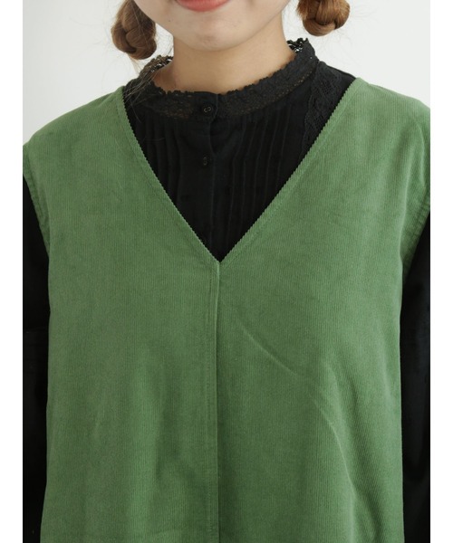 Samansa Mos2（サマンサ モスモス）の「コーデュロイ前後着ジャンパースカート（ジャンパースカート・レディース・ブラック/ベージュ/ブラウン/グリーン・ﾌﾘ-）」の15枚目の写真