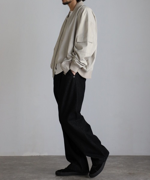 CREARE -LINO-（クレアーレリノ）の「オーバーサイズ ルーズ MA-1ブルゾン<ユニセックス>（MA-1・メンズ・ブラック/シルバーグレー・M/L）」の22枚目の写真