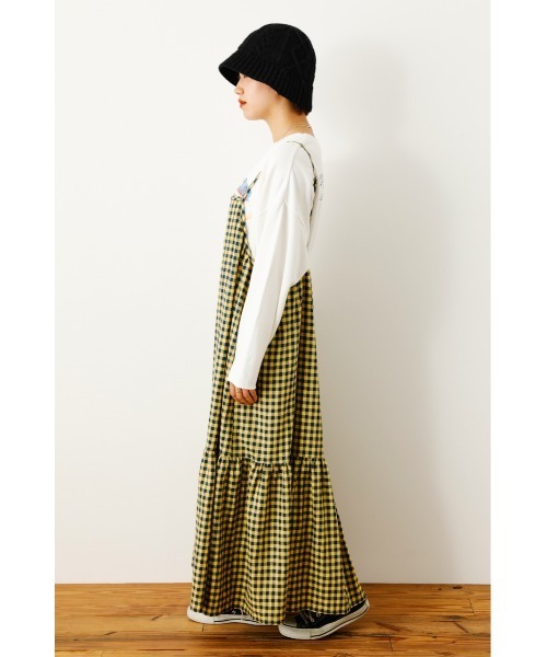 RODEO CROWNS WIDE BOWL（ロデオクラウンズワイドボウル）の「チェックギャザーキャミワンピース（ワンピース・レディース・ホワイト系その他/イエロー系その他・FREE）」の5枚目の写真