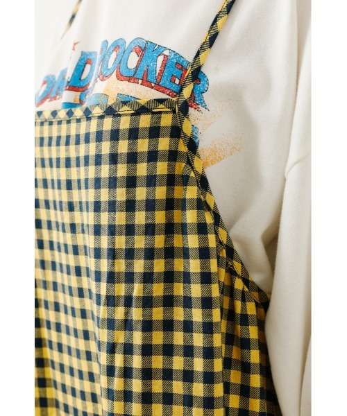RODEO CROWNS WIDE BOWL（ロデオクラウンズワイドボウル）の「チェックギャザーキャミワンピース（ワンピース・レディース・ホワイト系その他/イエロー系その他・FREE）」の7枚目の写真