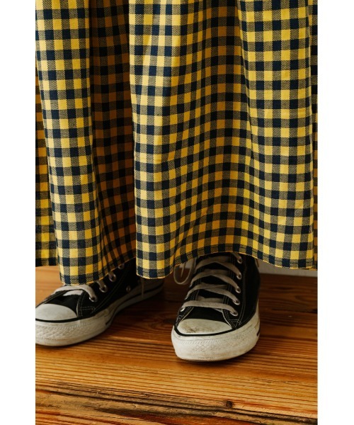 RODEO CROWNS WIDE BOWL（ロデオクラウンズワイドボウル）の「チェックギャザーキャミワンピース（ワンピース・レディース・ホワイト系その他/イエロー系その他・FREE）」の9枚目の写真