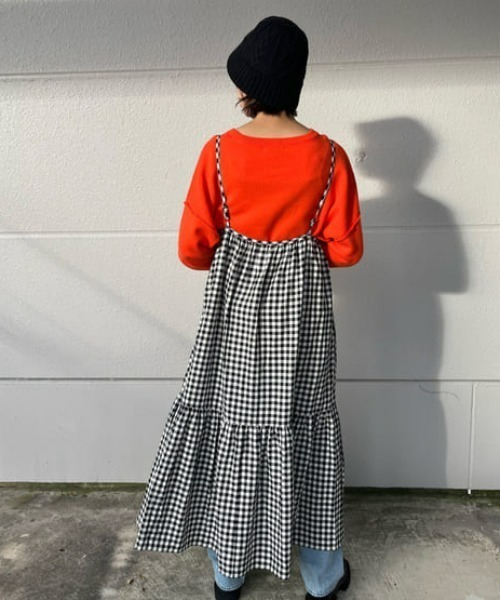 RODEO CROWNS WIDE BOWL（ロデオクラウンズワイドボウル）の「チェックギャザーキャミワンピース（ワンピース・レディース・ホワイト系その他/イエロー系その他・FREE）」の17枚目の写真